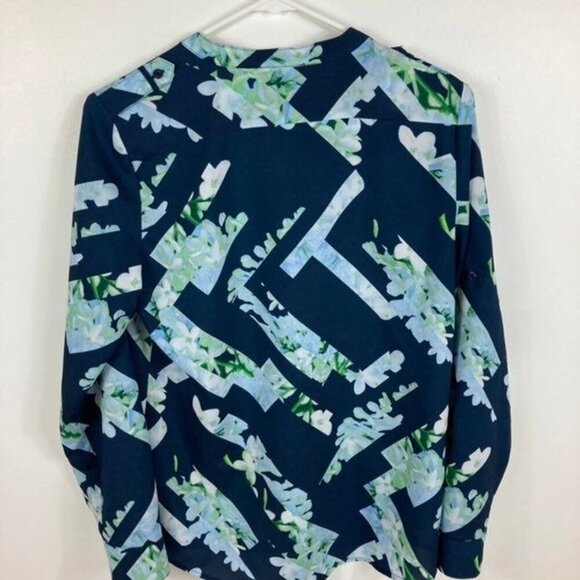 Womens Calvin Klein Floral Trellis Button Blouse Shirt S - Picture 2 of 8